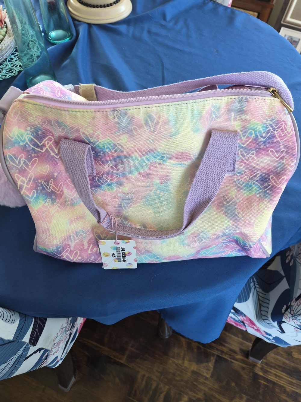 Pastel Lavender Heart Print Kids Tote Bag